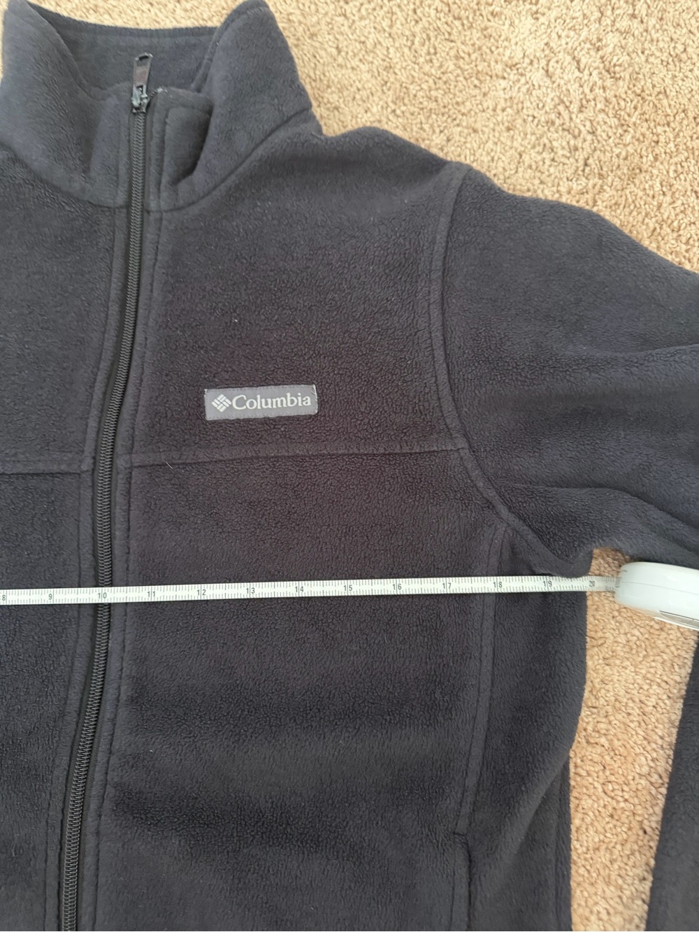 Columbia Fleece Full Zip Jacket Mens Small Black Steens Mountain Coat Logo Patch - Picture 6 of 7